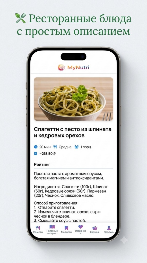 MyNutri: карточка рецепта